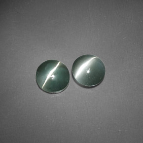 Chrysoberyl Cat's Eye طبيعي بلون أخضر، وزن ‎‎ قيراط، شكل شفاف، مقاس ‎4.49‎ مم
