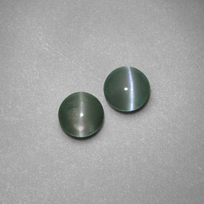 Chrysoberyl Cat's Eye طبيعي بلون أخضر، وزن ‎‎ قيراط، شكل شفاف، مقاس ‎3.91‎ مم