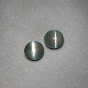 Chrysoberyl Cat's Eye طبيعي بلون أخضر، وزن ‎‎ قيراط، شكل شفاف، مقاس ‎3.94‎ مم