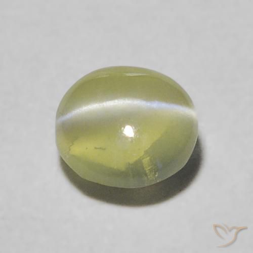 0.33ct طبيعي أخضر مصفر عين القط كريزوبيريل, دائري, شفاف