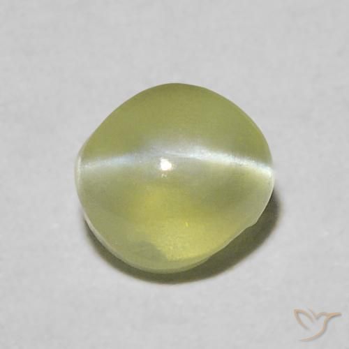 0.54ct طبيعي أخضر مصفر عين القط كريزوبيريل, بيضوي, شفاف