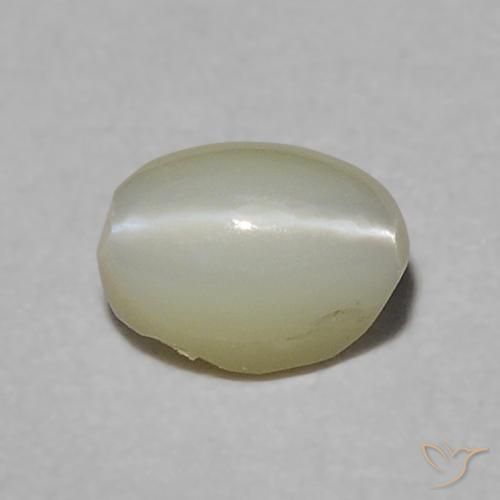 0.36ct طبيعي أخضر مصفر عين القط كريزوبيريل, بيضوي, نصف شفاف