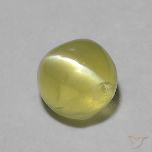 0.39ct طبيعي اخضر فاتح عين القط كريزوبيريل, دائري, شفاف