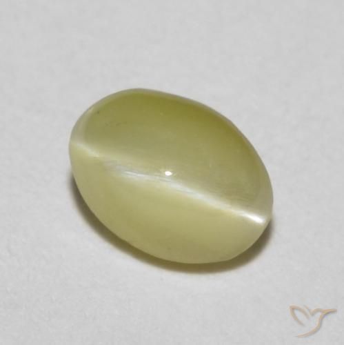 0.33ct طبيعي أصفر لاجونا فاتح عين القط كريزوبيريل, بيضوي, نصف شفاف