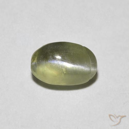 0.55ct طبيعي Medium Dark-Green عين القط كريزوبيريل, بيضوي, نصف شفاف