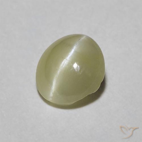 0.45ct طبيعي أصفر متوسط عين القط كريزوبيريل, بيضوي, نصف شفاف
