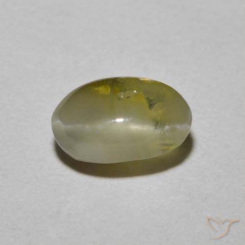 1.72ct طبيعي أصفر متوسط عين القط كريزوبيريل, بيضوي, نصف شفاف