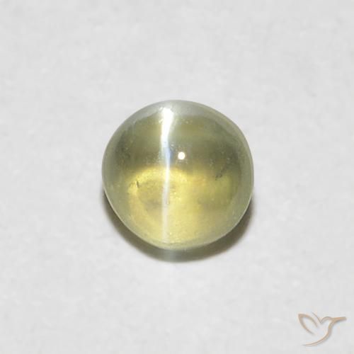 0.28ct طبيعي أصفر باهت عين القط كريزوبيريل, بيضوي, نصف شفاف