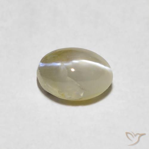 0.41ct طبيعي أصفر فاتح عين القط كريزوبيريل, بيضوي, نصف شفاف