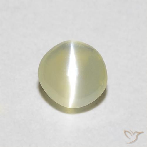 0.29ct طبيعي أصفر فاتح عين القط كريزوبيريل, دائري, نصف شفاف