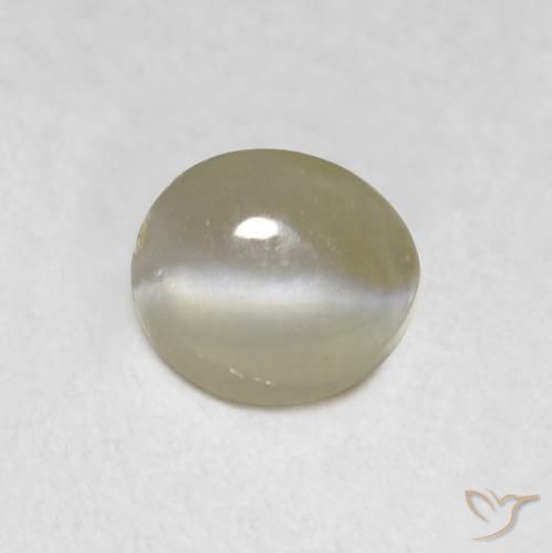 0.70ct طبيعي أصفر فاتح عين القط كريزوبيريل, بيضوي, نصف شفاف
