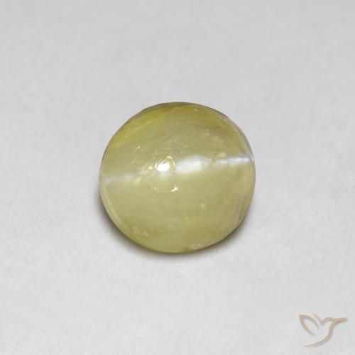 1.18ct طبيعي أصفر موزى عين القط كريزوبيريل, بيضوي, نصف شفاف