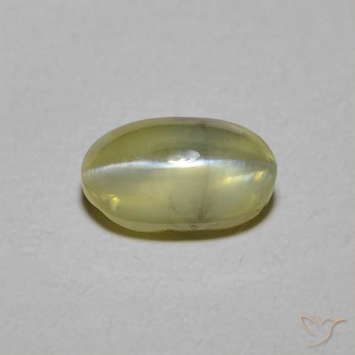 1.34ct طبيعي أصفر متوسط عين القط كريزوبيريل, بيضوي, نصف شفاف