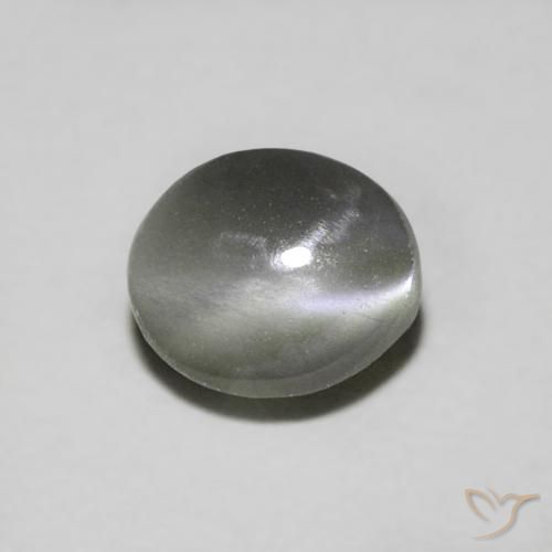0.94ct طبيعي رمادى فولاذى عين القط كريزوبيريل, بيضوي, نصف شفاف