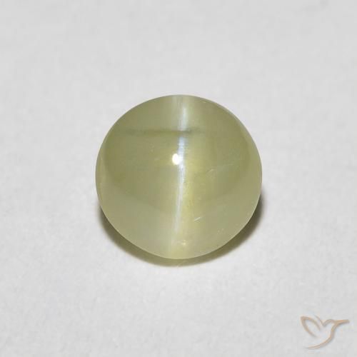 0.59ct طبيعي أخضر دافئ عين القط كريزوبيريل, بيضوي, نصف شفاف