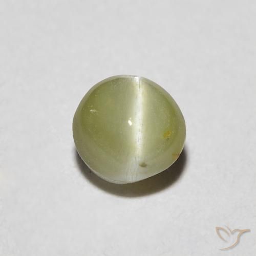 0.48ct طبيعي أخضر الغابة دافئ عين القط كريزوبيريل, بيضوي, نصف شفاف