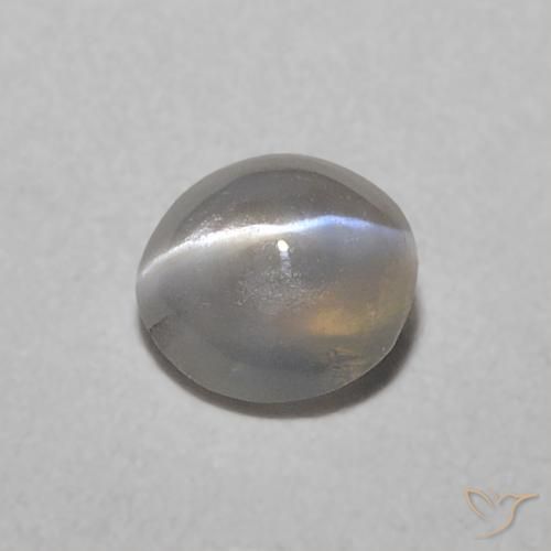 0.32ct طبيعي رمادى فاتح جدا عين القط كريزوبيريل, بيضوي, نصف شفاف