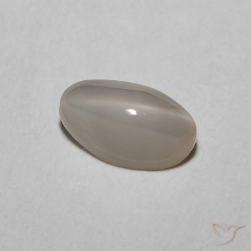 عين القط كريزوبيريل رمادى فاتح جدا طبيعي، بيضوي، 0.77 قيراط، نصف شفاف
