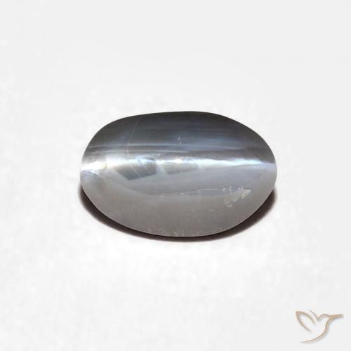 0.70ct طبيعي رمادى متوسط عين القط كريزوبيريل, بيضوي, غير شفاف