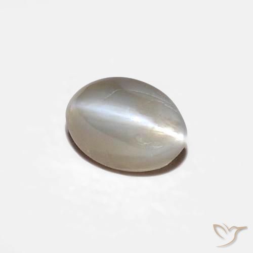 0.34ct طبيعي رمادى فاتح جدا عين القط كريزوبيريل, بيضوي, غير شفاف