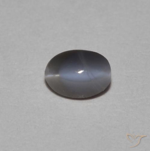 0.25ct طبيعي رمادى فضى عين القط كريزوبيريل, بيضوي, غير شفاف