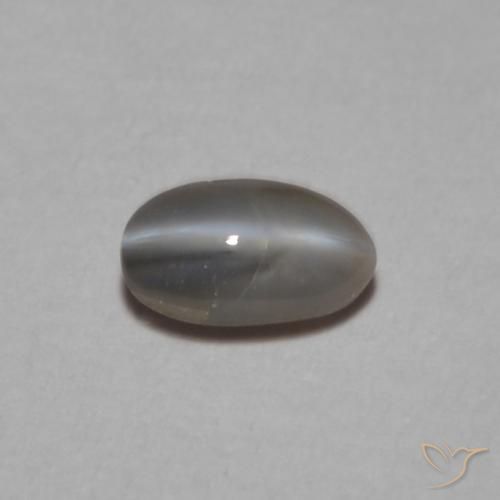 0.26ct طبيعي رمادى فضى عين القط كريزوبيريل, بيضوي, غير شفاف