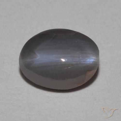 0.62ct طبيعي رمادى متوسط عين القط كريزوبيريل, بيضوي, غير شفاف