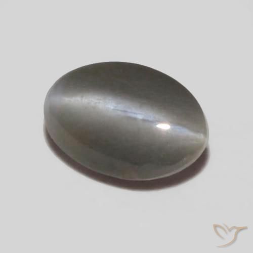 0.25ct طبيعي رمادى متوسط عين القط كريزوبيريل, بيضوي, غير شفاف