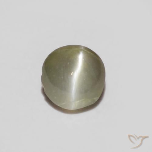 0.14ct طبيعي رمادى فاتح عين القط كريزوبيريل, بيضوي, غير شفاف