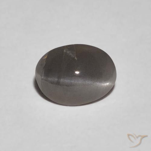0.47ct طبيعي رمادى متوسط عين القط كريزوبيريل, بيضوي, غير شفاف