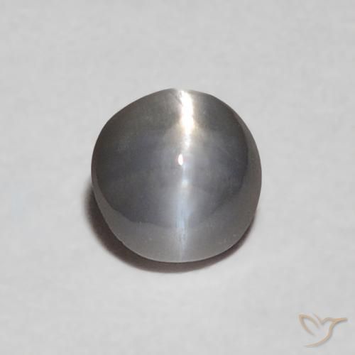 0.24ct طبيعي رمادى فضى عين القط كريزوبيريل, بيضوي, غير شفاف