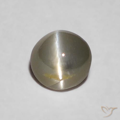 0.20ct طبيعي رمادى فاتح جدا عين القط كريزوبيريل, بيضوي, غير شفاف