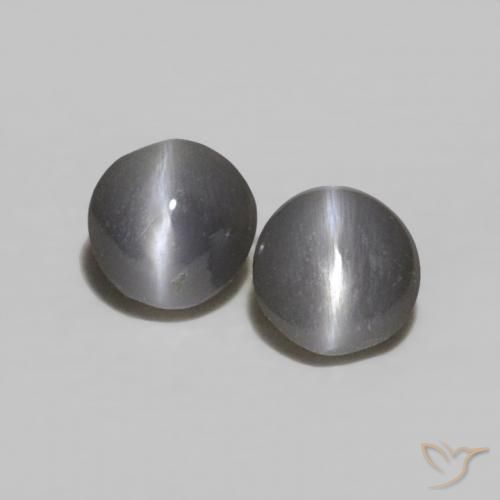0.35ctw طبيعي رمادى عين القط كريزوبيريل, بيضوي, غير شفاف