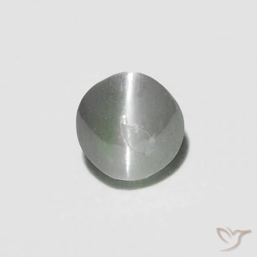0.16ct طبيعي Medium Dark-Grey عين القط كريزوبيريل, دائري, غير شفاف
