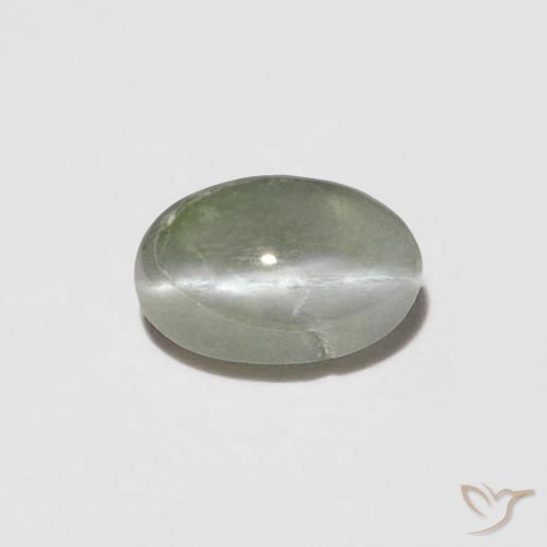 0.26ct طبيعي أخضر مصفر عين القط كريزوبيريل, بيضوي, غير شفاف
