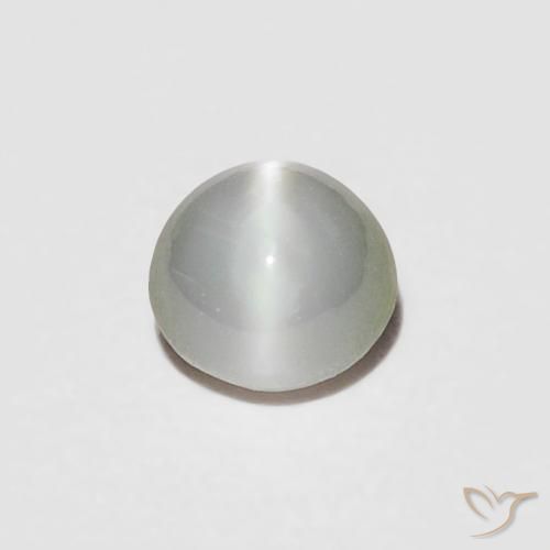 0.23ct طبيعي أخضر رمادى عين القط كريزوبيريل, بيضوي, غير شفاف