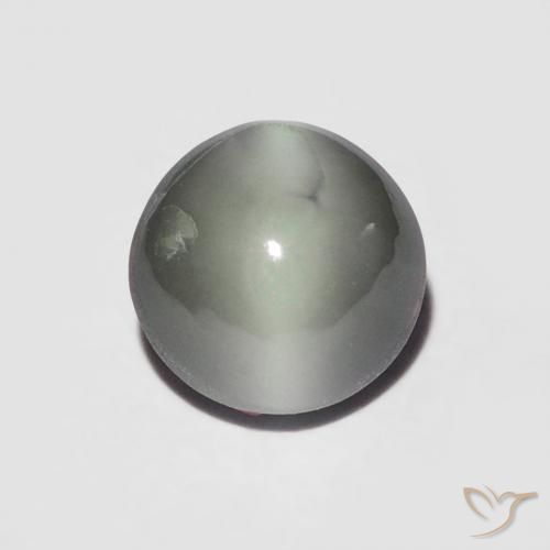 1.06ct طبيعي رمادى متوسط عين القط كريزوبيريل, دائري, غير شفاف