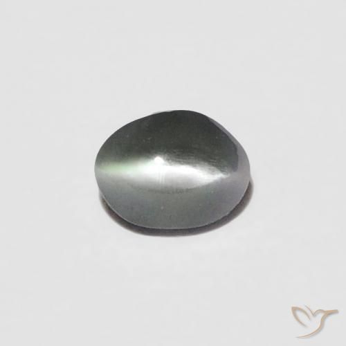 0.10ct طبيعي رمادى مخضر-باهت عين القط كريزوبيريل, بيضوي, غير شفاف