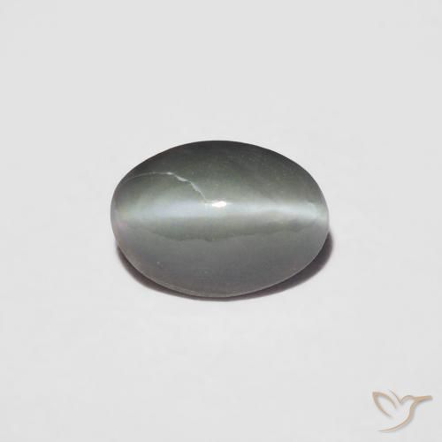 0.36ct طبيعي رمادى متوسط عين القط كريزوبيريل, بيضوي, غير شفاف