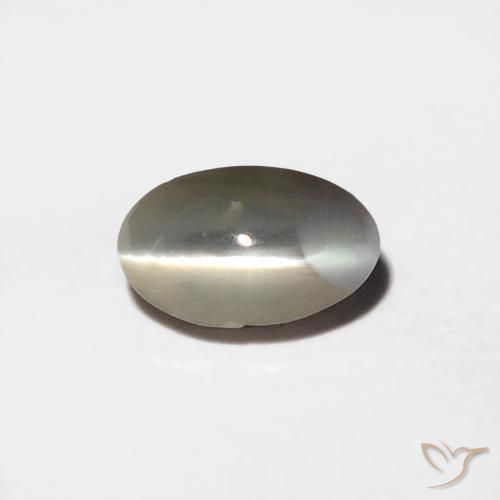 0.39ct طبيعي رمادى فاتح جدا عين القط كريزوبيريل, بيضوي, غير شفاف