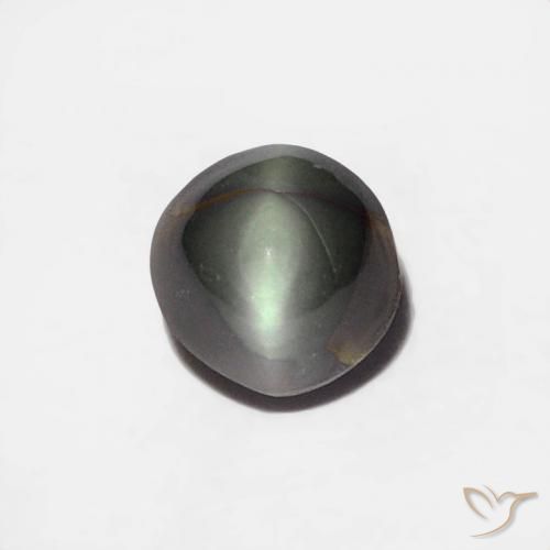 0.36ct طبيعي رمادى فولاذى عين القط كريزوبيريل, دائري, غير شفاف