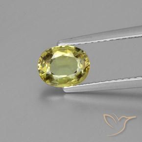 1.00ct طبيعي أصفر متوسط كريزوبيريل, بيضوي, VVS-VS