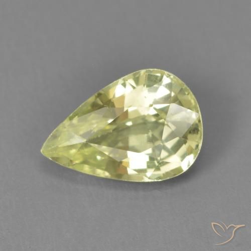 1.39ct طبيعي أخضر أصفر كريزوبيريل, شكل الكمثرى, VVS-VS