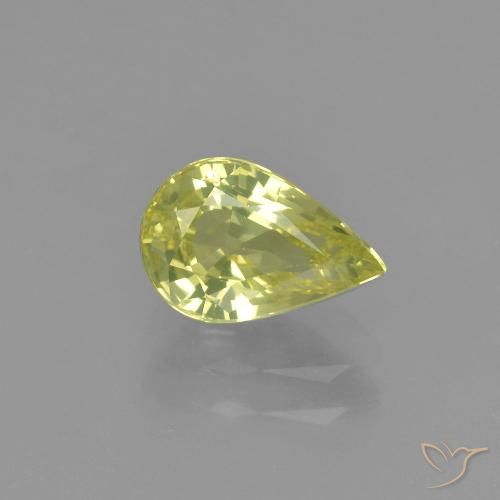 1.20ct طبيعي أصفر مخضر فاتح كريزوبيريل, شكل الكمثرى, VVS