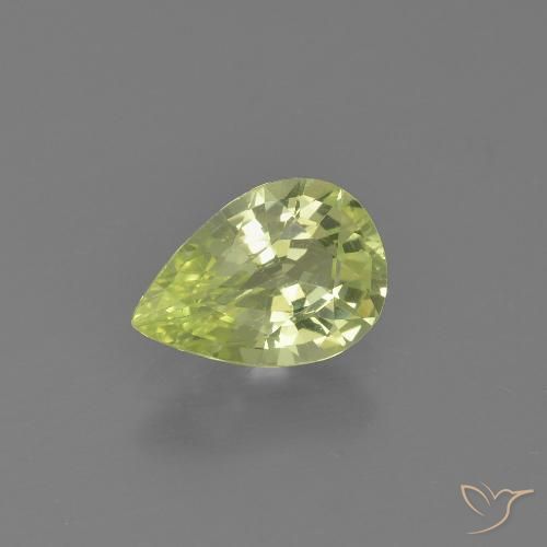 1.31ct طبيعي أصفر ليمونى فاتح كريزوبيريل, شكل الكمثرى, VVS-VS