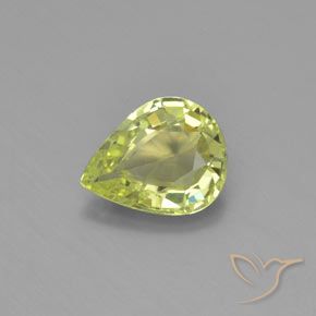 1.01ct طبيعي أصفر متوسط كريزوبيريل, شكل الكمثرى, VVS