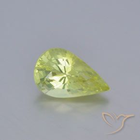 1.10ct طبيعي أصفر ليمونى فاتح كريزوبيريل, شكل الكمثرى, VVS