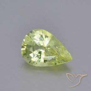 1.27ct طبيعي أصفر ليمونى فاتح كريزوبيريل, شكل الكمثرى, VVS