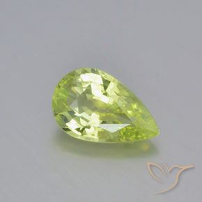 0.99ct طبيعي أصفر ليمونى فاتح كريزوبيريل, شكل الكمثرى, VVS