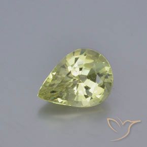 1.22ct طبيعي أخضر ليمونى باهت كريزوبيريل, شكل الكمثرى, VVS